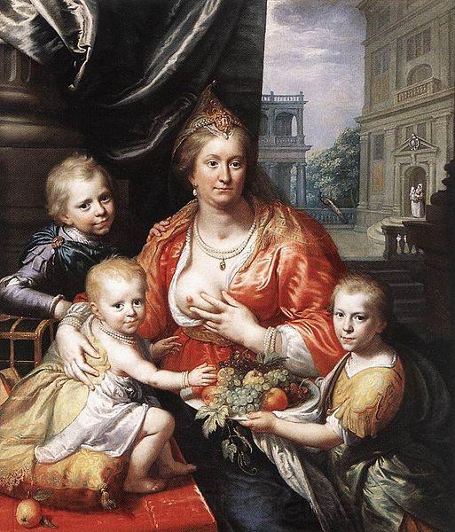 Paulus Moreelse Sophia Hedwig, Countess of Nassau Dietz, with her Three Sons. Spain oil painting art